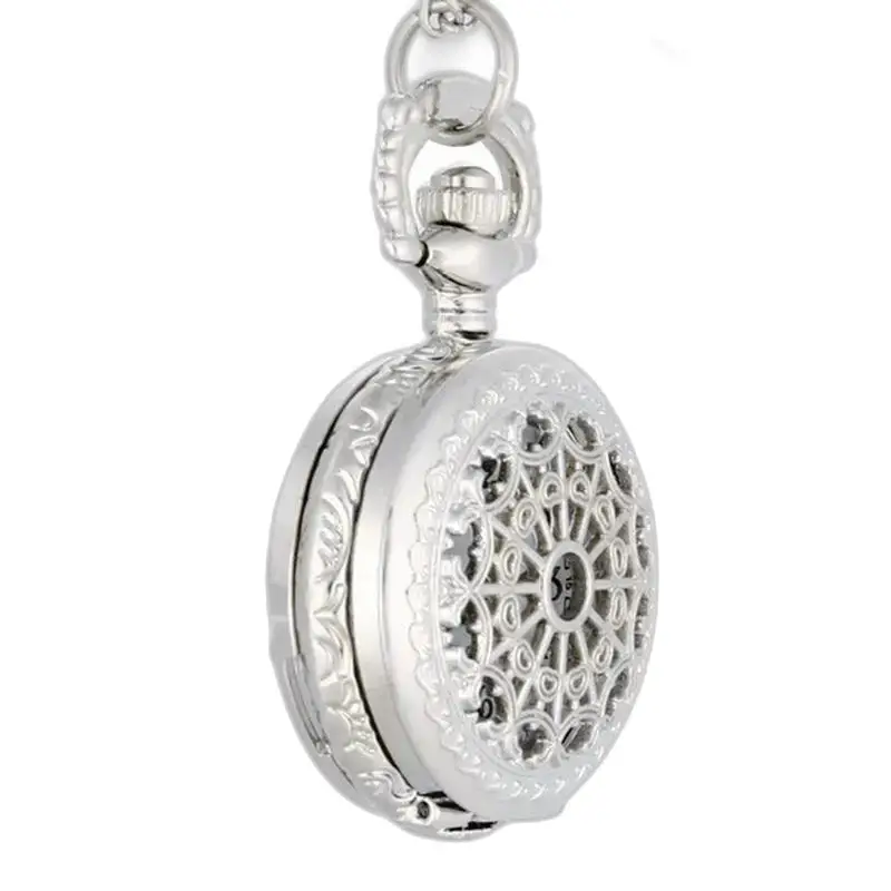 Colar de relógio feminino vintage prata bronze