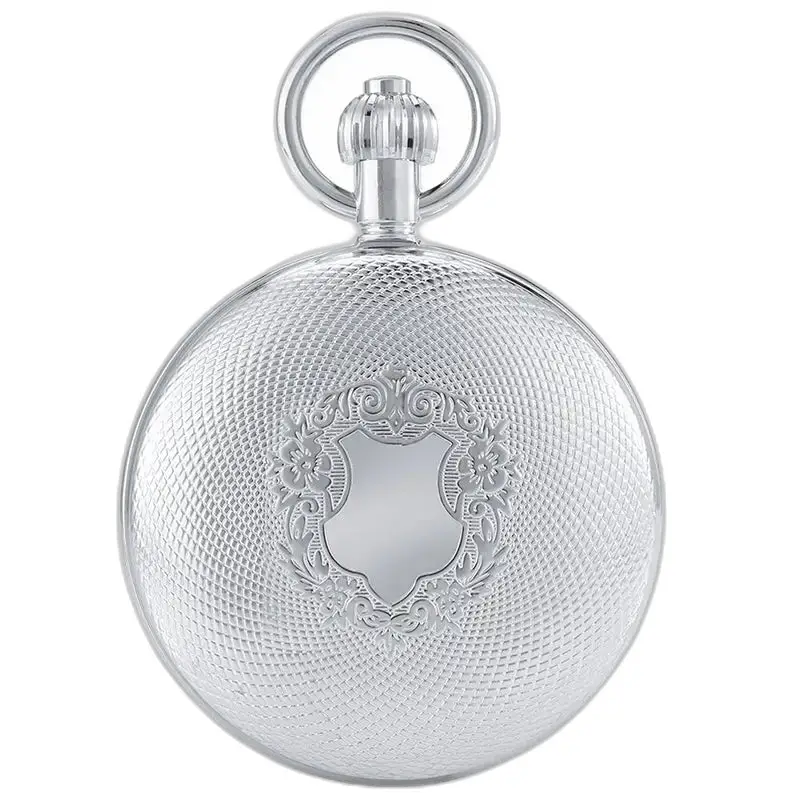 Relógio de bolso automático prateado chique