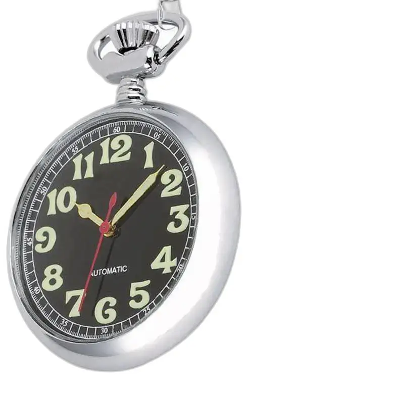 Relógio de bolso automático chique com mostrador aberto