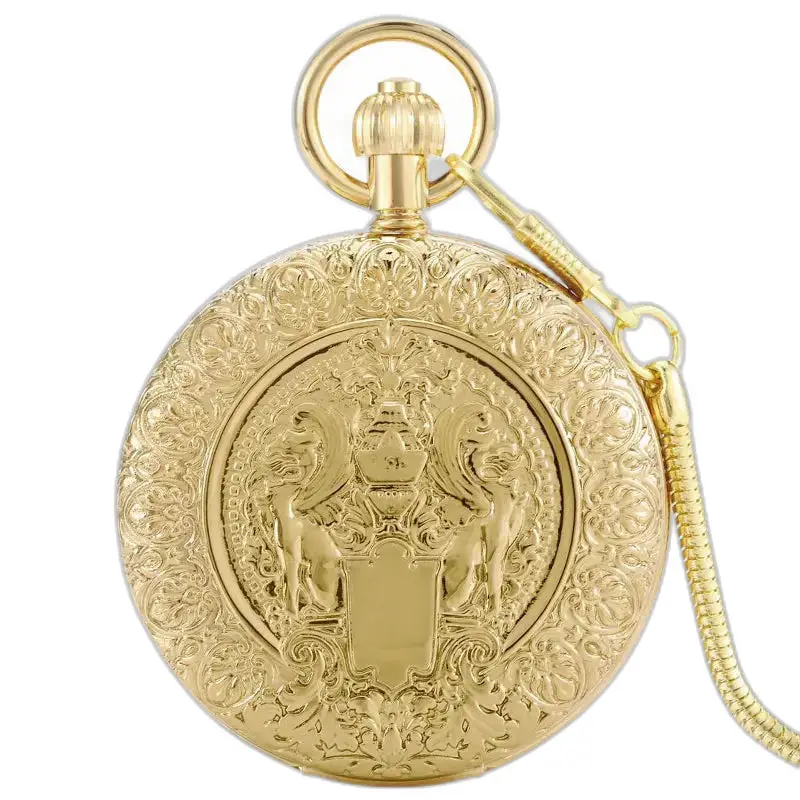 Relógio de bolso automático chique com abas duplas