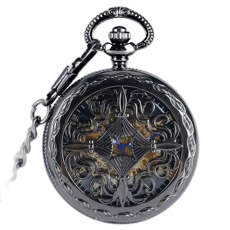Relógio de bolso automático Mystic Hearth preto