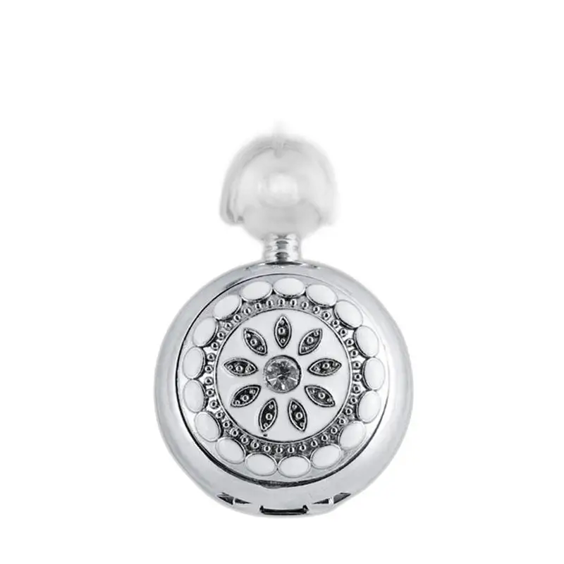Relógio de Bolso Flor Chic Pearl Prata