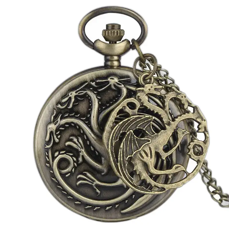 Relógio de bolso com colar de quartzo Targaryen