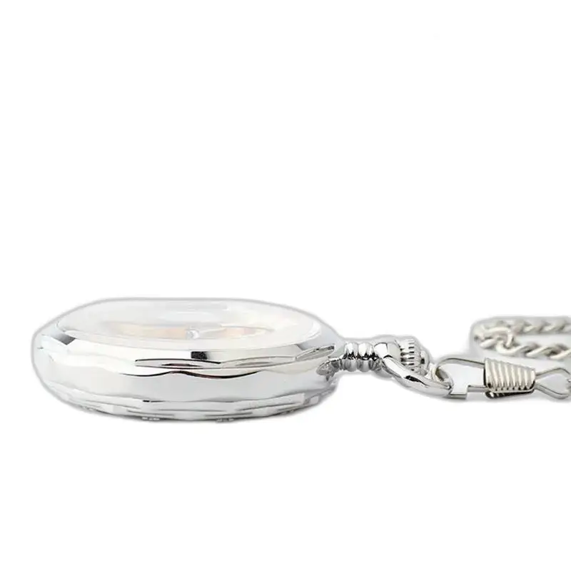 Relógio de bolso feminino Lune Luxe masculino com corrente e elegante fase lunar