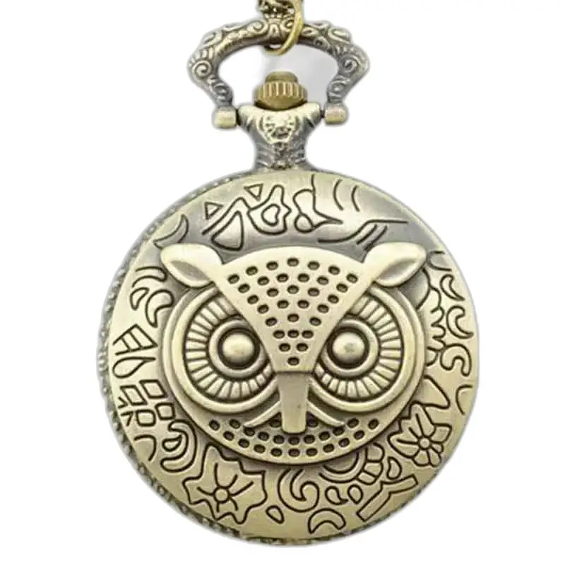 Relógio de bolso Maître Owl em bronze com motivo de coruja elegante e moderno