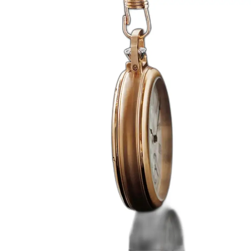 Relógio de bolso mecânico vintage em ouro com um elegante relógio de bolso em ouro