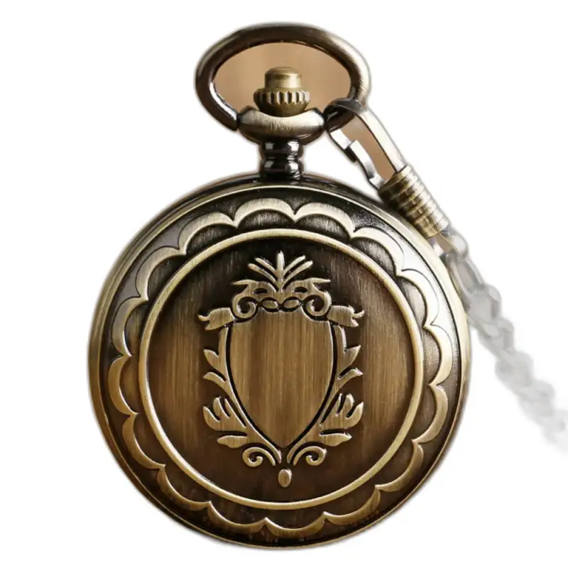 Relógio de bolso mecânico de bronze em estilo vintage, ideal para colecionadores