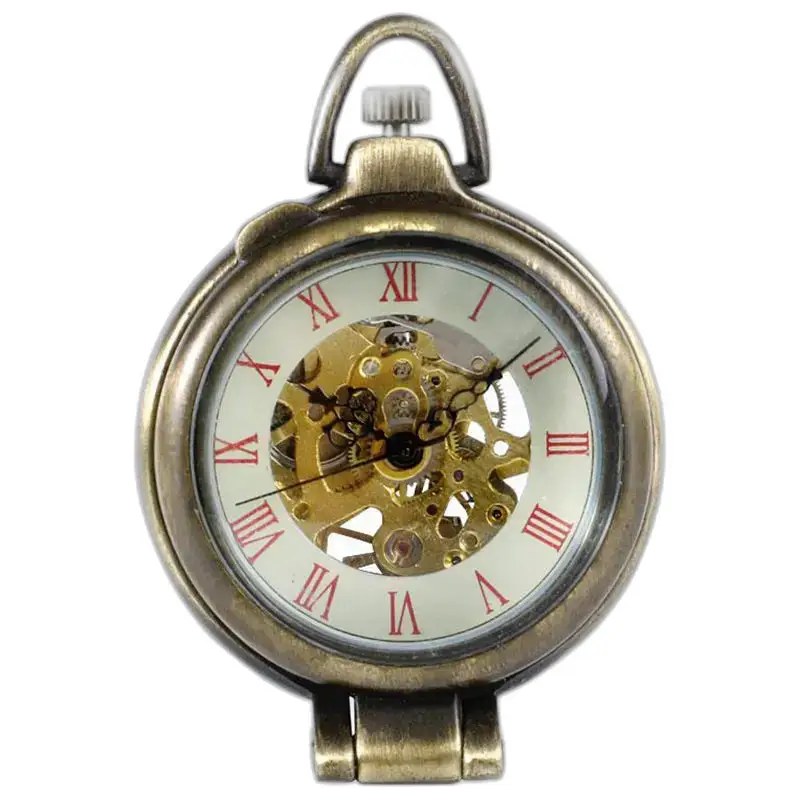 Relógio de bolso mecânico de luxo vintage com estilo antigo e design elegante