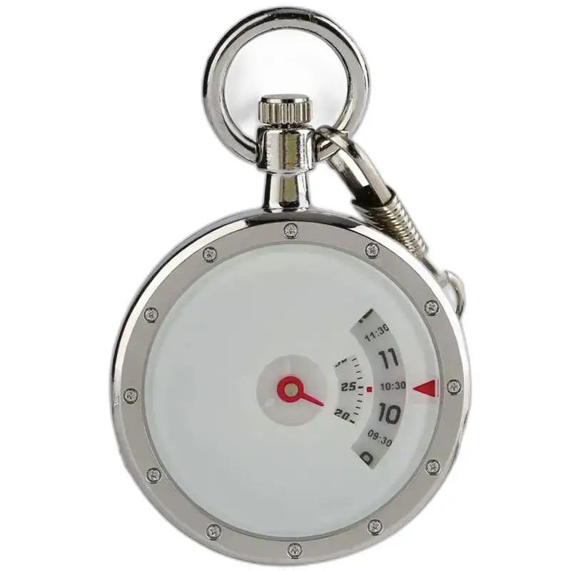 Relógio de bolso prateado Steampunk com display elegante de tempo e temperatura