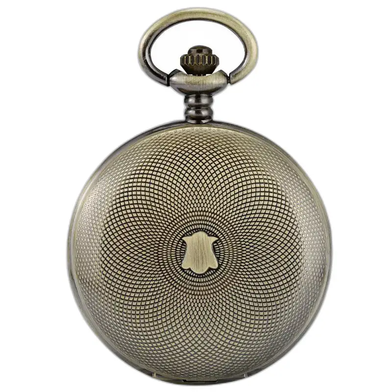 Relógio de bolso estilo Demi Chasseur com caixa de bronze e mostrador estampado