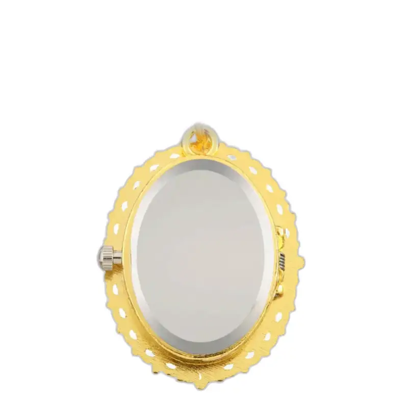 Relógio feminino vintage Marie Quartz Collier com mostrador oval e moldura dourada