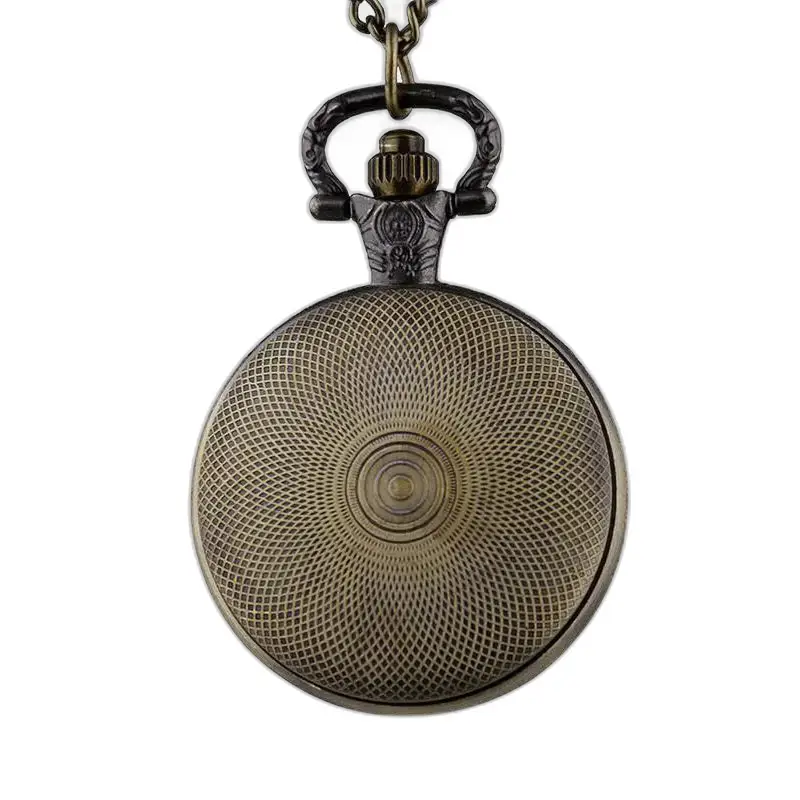 Relógio de colar Steampunk de prata vintage com relógio de bolso de bronze com padrão elegante