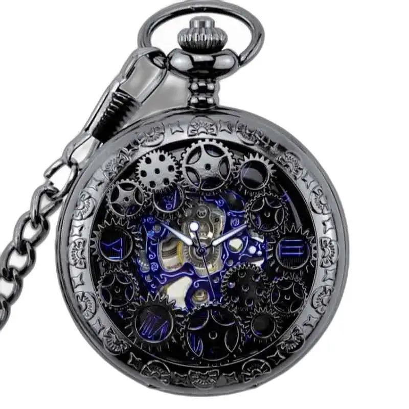 Relógio de bolso Steampunk Chrome com acabamento elegante em bronze