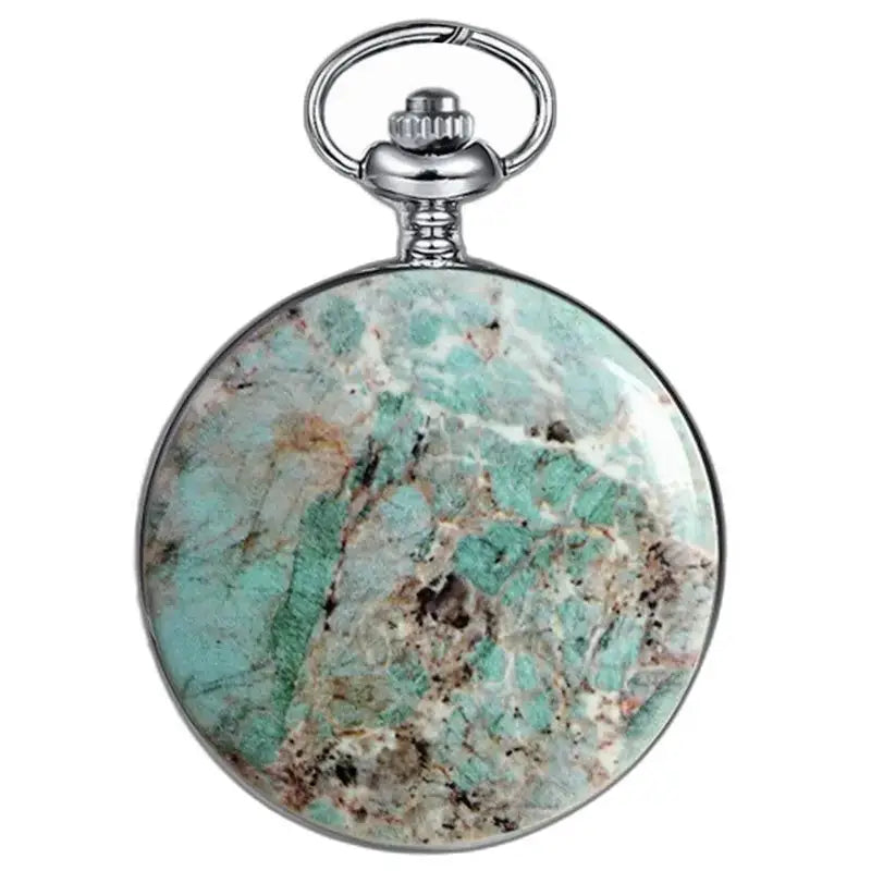 Relógio de bolso mecânico de luxo Bluemarble com elegante padrão turquesa