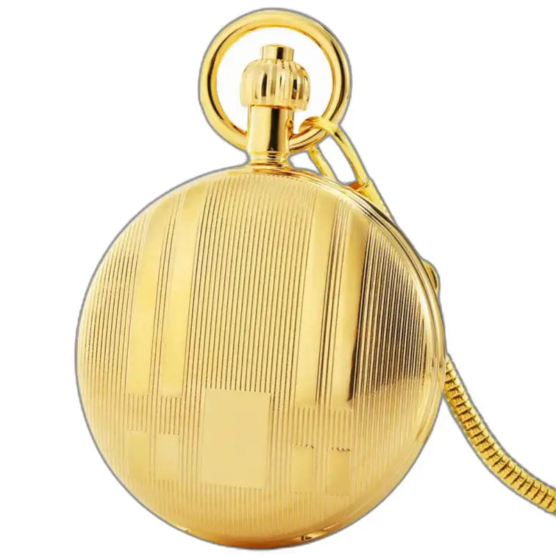 Relógio de bolso mecânico dourado para cavalheiros modernos em ouro elegante