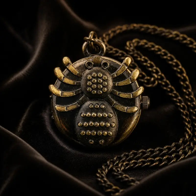 Relógio de bolso de quartzo aranha vintage