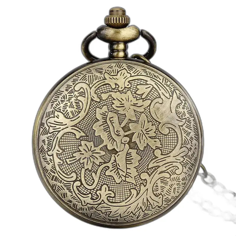 Relógio de bolso com colar de bronze mandala vintage com um elegante mostrador de bronze ornamentado