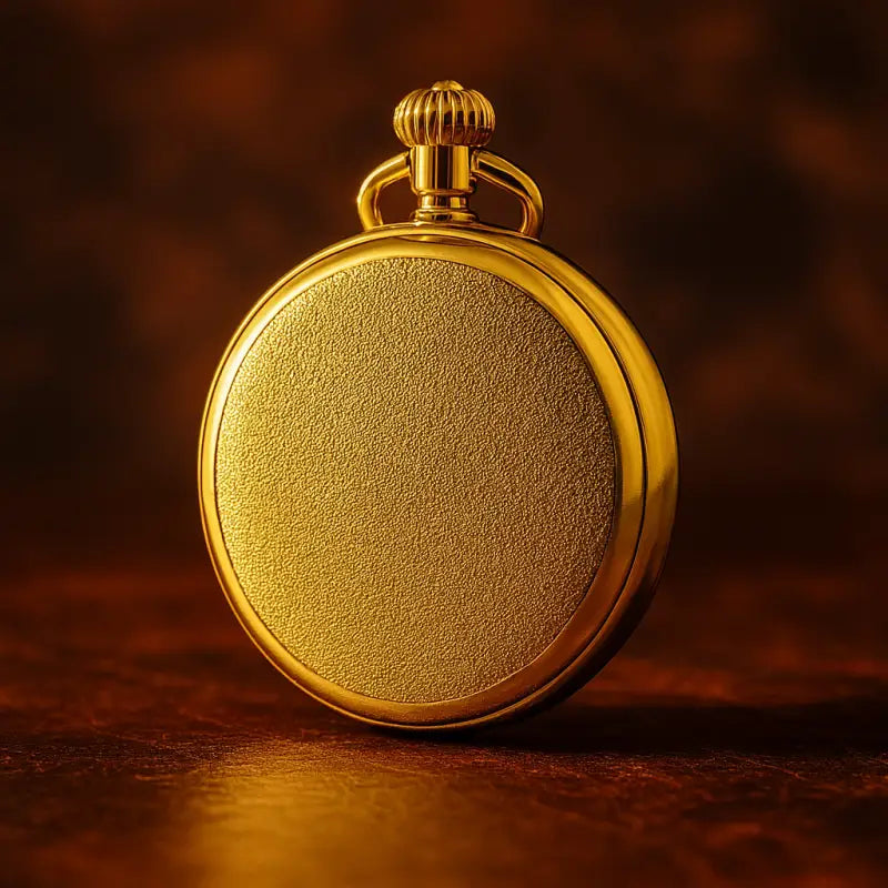 Relógio de bolso luxuoso prateado bronze fase da lua com mostrador dourado elegante