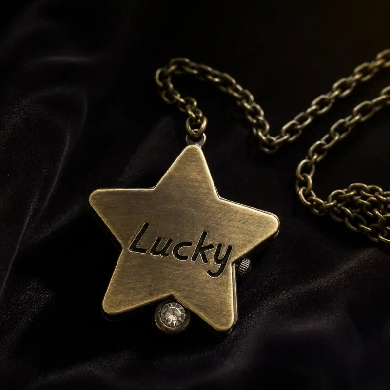 Relógio de bolso feminino com pingente de estrela de quartzo