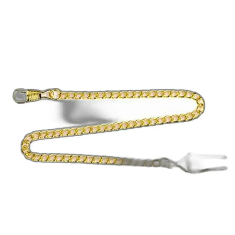 Corrente de ouro com garfo para relógio de bolso de quartzo Owl Diamonds Gold