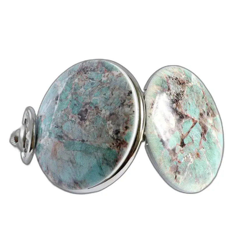 Montre de Poche Mécanique Bluemarble Luxe avec bijou ressemblant à la turquoise